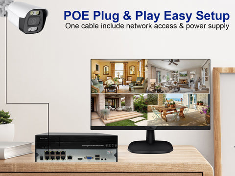 Dosilkc 4K 8 Channel POE NVR,   1080p/3MP/4MP/5MP/8MP POE Network Video Recorder  Supports up to 8TB HDD