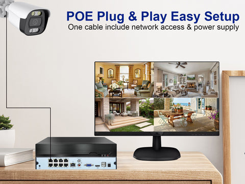 Dosilkc 4K 8 Channel POE NVR,   1080p/3MP/4MP/5MP/8MP/12MP POE Network Video Recorder  Supports up to 8TB HDD