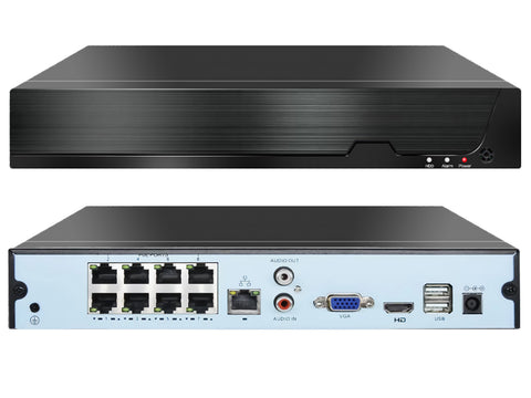 Dosilkc 4K 8 Channel POE NVR,   1080p/3MP/4MP/5MP/8MP/12MP POE Network Video Recorder  Supports up to 8TB HDD