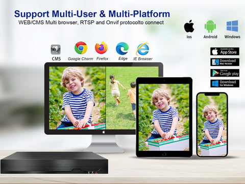 Dosilkc 4K 8 Channel POE NVR,   1080p/3MP/4MP/5MP/8MP/12MP POE Network Video Recorder  Supports up to 8TB HDD