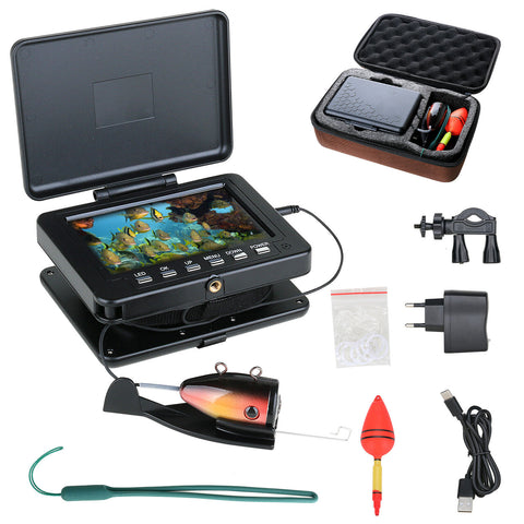 Underwater Fishing Camera 1200TVL HD 5 Inch LCD Waterproof Monitor 12 Lamps