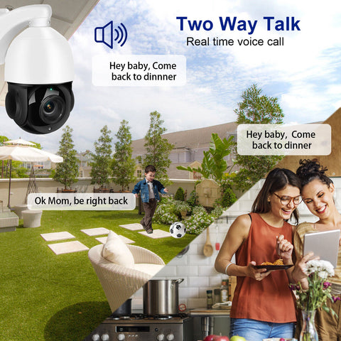 4K 8MP Outdoor PTZ IP POE Camera with Pan Tilt 20X Optical Zoom & 10X Digital Zoom Human Detection, Speed Dome Security Camera with 393ft IR Night Vision, Auto Tracking, 2-Way Audio(Compatible for Hikvision)