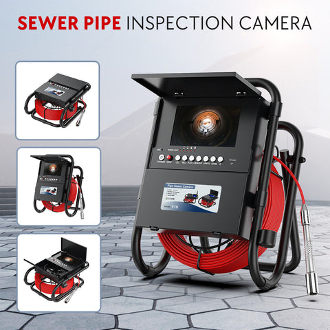 Sewer Pipe Inspection Camera 1080P HD Drain 7 Inch LCD Monitor 12PCS LED Light