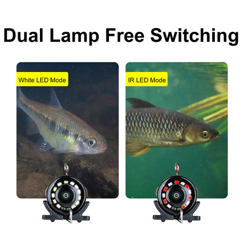 Underwater Fishing Camera 1200TVL HD 5 Inch LCD Waterproof Monitor 12 Lamps